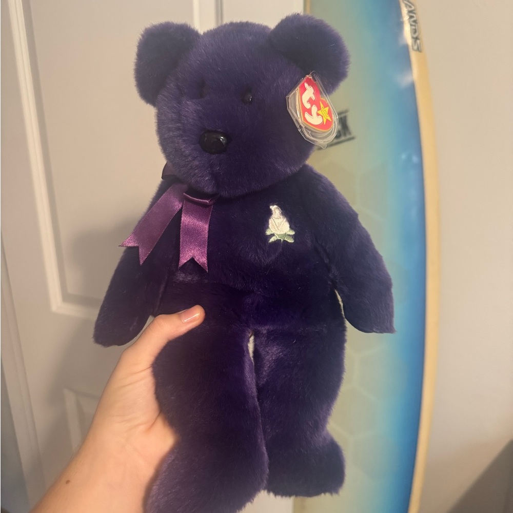 TY Princess Diana Purple Teddy Bear Plush Toy
